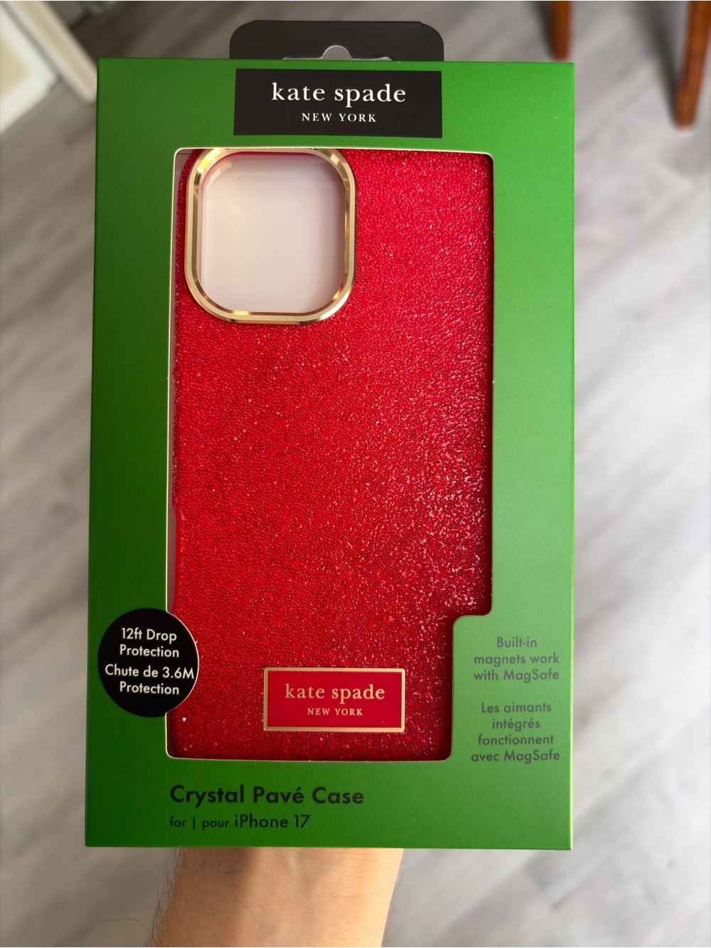 kate spade New York Red Crystal Pavé iPhone 17 Case NEW IN BOX